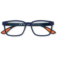 Lunettes De Lecture Grafy Dioptrie +3 - Monture Orange/bleue, Branches Graphisme Fleurs - Homme, Discrètes
