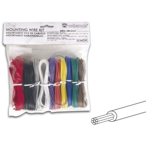 ASSORTIMENT FILS DE CABLAGE - 10 COULEURS - 60m - AME MULTIBRINS K/MOW RI1646
