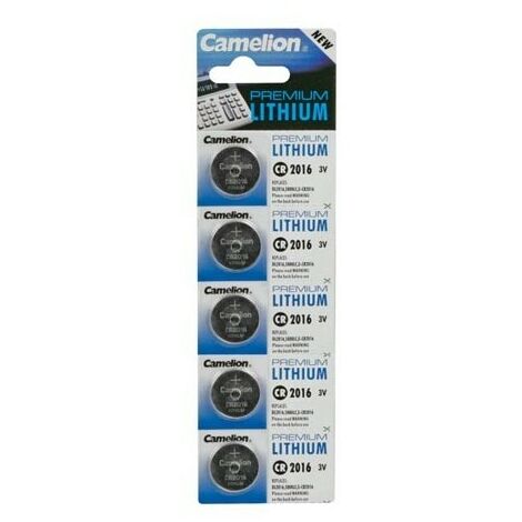 Pile bouton CR 2016 lithium Camelion 75 mAh 3 V 5 pc(s) - Piles