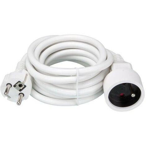 Technik Rallonge multiprise 4 prises avec câble de 3m câble de cuivre  1,5mm2 avec interrupteur (Blanc) 16A