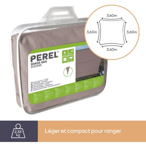 Voile D'Ombrage Triangulaire 3.6 M Gris Bleu – Toile Imperméable 160 G/m² Avec Anneaux Inox – Protection UV 90% Pour Terrasse, Jardin, Piscine