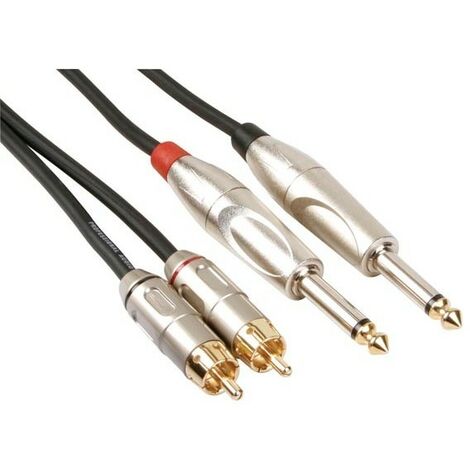 Cable audio Jack 6.35 mono Male vers RCA Male de 1 metre