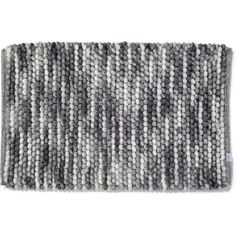 Croydex Slip Resistant Bath Rug, Loop Grey, Machine Washable, 80x50cm (1/5)
