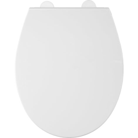 Croydex Soft-Close Round Toilet Seat, PP Thermoplastic, White - Capri