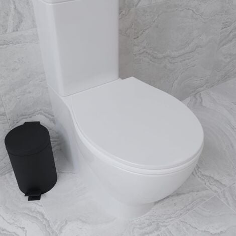 Croydex Soft-Close Round Toilet Seat, PP Thermoplastic, White - Capri