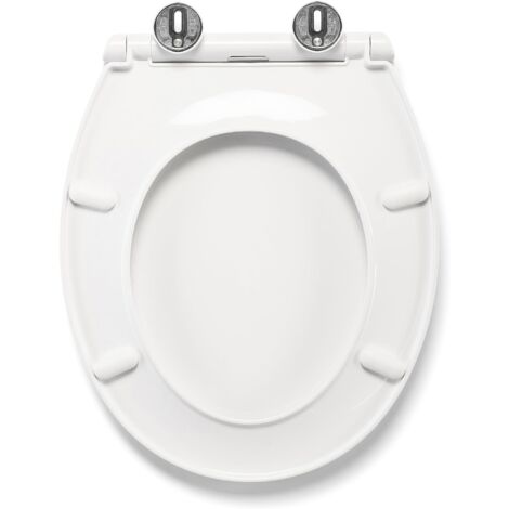 Croydex Soft-Close Round Toilet Seat, PP Thermoplastic, White - Capri