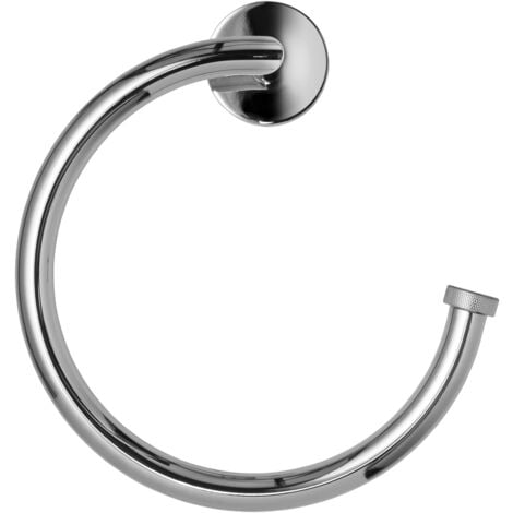 Croydex Chrome Wall Mounted Towel Ring Holder, Flexi-Fix - Knightsbridge