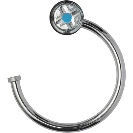 Croydex Chrome Wall Mounted Towel Ring Holder, Flexi-Fix - Knightsbridge