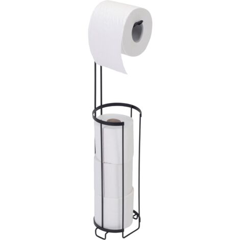Croydex Free Standing Toilet Roll Holder Black Pedestal Storage Up to 4 Rolls (1/4)