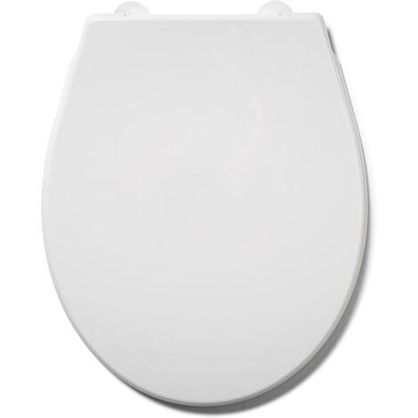 Croydex Vivara White Toilet Seat - Made From Resilient Polypropylene with Adjustable Hinges to Fit Standard Toilets, Bottom Fix Only with Durable Plastic Hinges and All Fittings Included (Oval) (1/4)