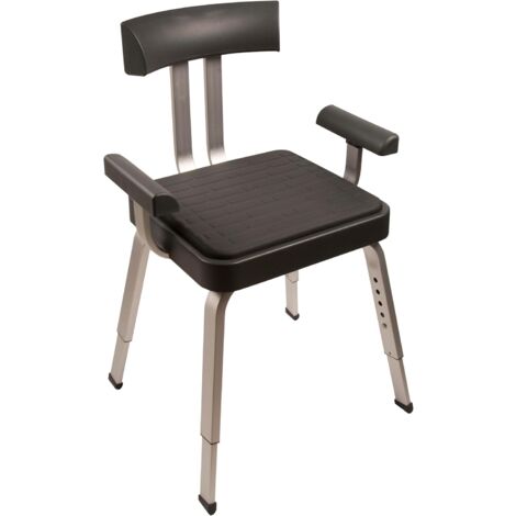 Croydex Serenity Adjustable Shower Chair Stool, Bath Chair Non-Slip Feet, Grey
