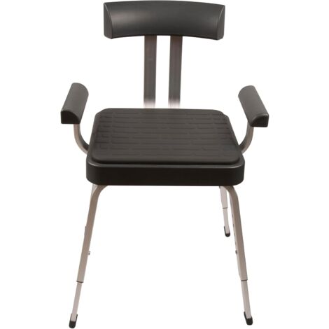 Croydex Serenity Adjustable Shower Chair Stool, Bath Chair Non-Slip Feet, Grey