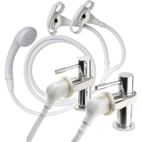 Croydex Secura Shower Head and Hose for Taps, Straps to Secure