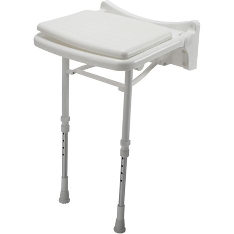 Croydex Wall Mounted Shower Chair, Foldaway Shower Stool in White (1/5)
