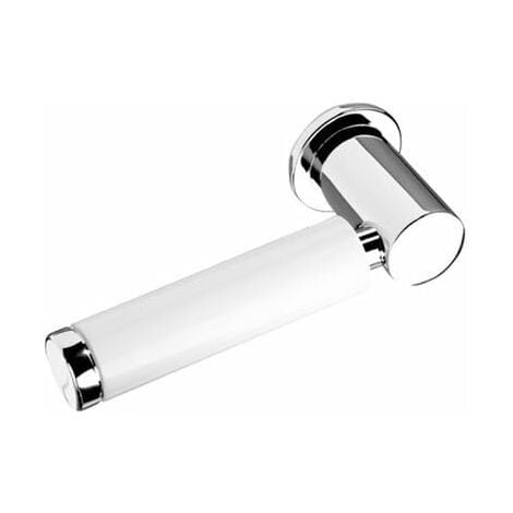 Croydex Modern Toilet Flush Handle, Cistern Lever, White and Chrome