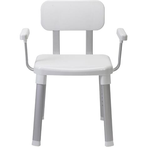 Croydex Shower Seat with Arms, Bath Stool with Anti-Slip Feet, Disability Aid