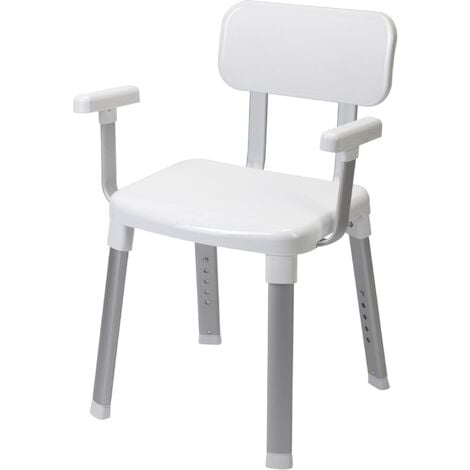 Croydex Shower Seat with Arms, Bath Stool with Anti-Slip Feet, Disability Aid