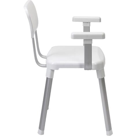 Croydex Shower Seat with Arms, Bath Stool with Anti-Slip Feet, Disability Aid