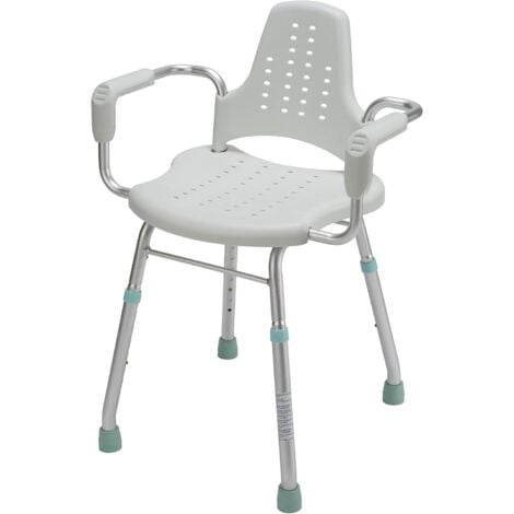 Croydex Shower Seat with Arms, Bath Stool with Anti-Slip Feet, Disability Aid