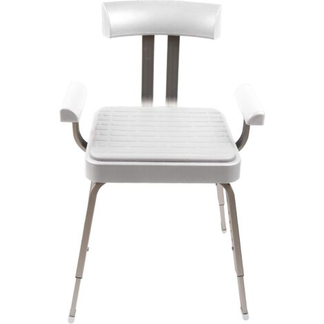 Croydex Serenity Adjustable Shower Chair Stool, Bath Chair Non-Slip Feet, White (1/4)