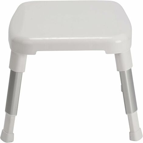Croydex Small White Adjustable Shower Stool Seat with Anti-Slip Feet