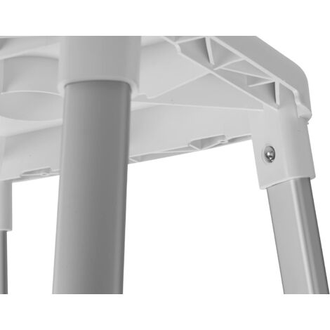 Croydex Large White Adjustable Height Shower Stool Bath Chair with Non-Slip Feet