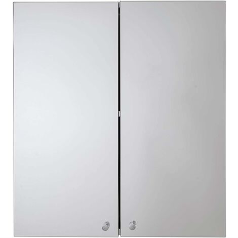 Croydex Double Door Bathroom Cabinet, Stainless Steel, 50 x 45cm  - Carra (1/5)