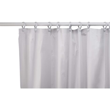 Croydex Plain White PVC Shower Curtain