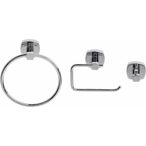 Croydex Medway Flexi-Fix Set:Towel Ring,Toilet Roll Holder & Robe Hook