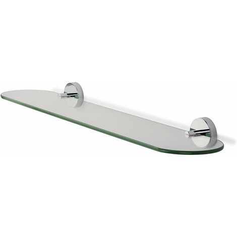 Croydex Flexi-Fix Glass Bathroom Shelf, Chrome Plated, 59cm Length - Romsey (1/5)