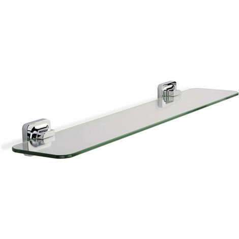 Croydex Flexi-Fix Glass Bathroom Shelf, Chrome 59cm Length - Shoreditch (1/4)