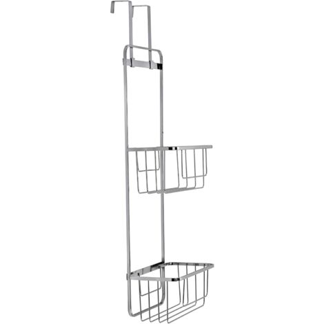 Croydex Rust Free Hook Over Door 2 Tier Bathroom Storage Basket Organiser