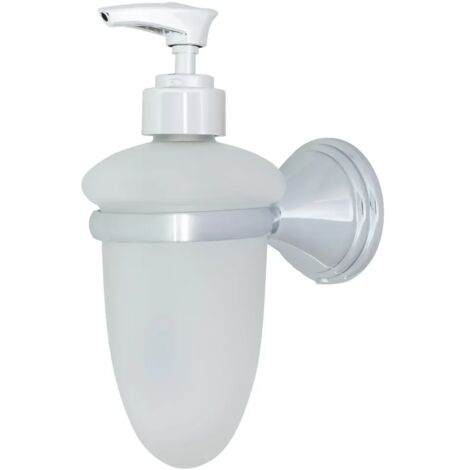 Croydex Frosted Glass Soap Dispenser with Chrome Wall Mount - Westminster (1/4)