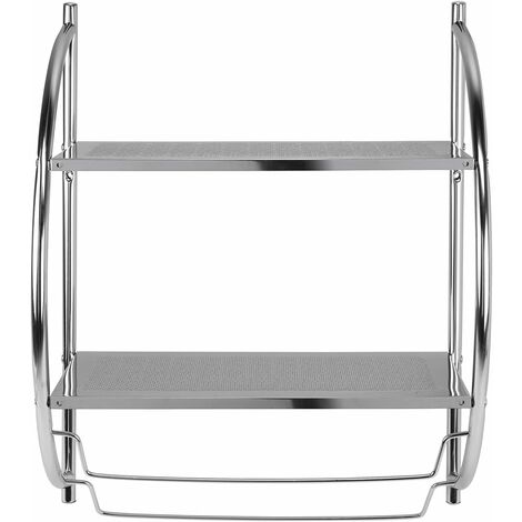 Croydex Wall Mounted Curved Shelfing Unit & Towel Rack for Bathroom