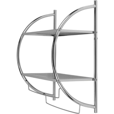 Croydex Wall Mounted Curved Shelfing Unit & Towel Rack for Bathroom