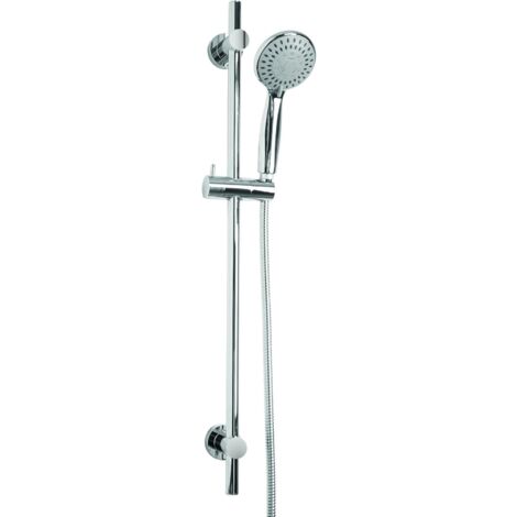 Croydex Flexi-Fix 3 Settings Full Shower Set, Riser Rail, Hose & Handset, Chrome (1/5)