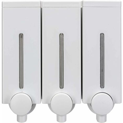 Croydex Slim Line Soap Dispenser Trio, Pump Dispenser Wall Mounted (1/4)