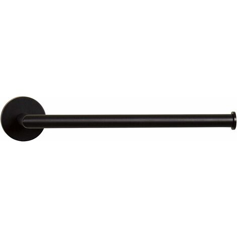 Croydex Adhesive Bathroom Towel Bar, Flexi-Fix, Matt Black, 27cm Length - Epsom