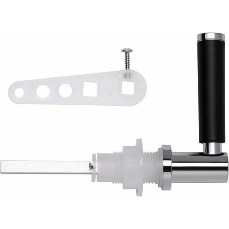 Croydex Modern Toilet Flush Handle, Cistern Lever, Black and Chrome