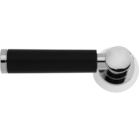 Croydex Modern Toilet Flush Handle, Cistern Lever, Black and Chrome
