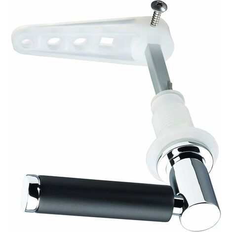 Croydex Modern Toilet Flush Handle, Cistern Lever, Black and Chrome