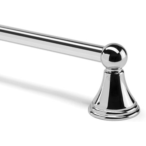 Croydex Chrome Bathroom Towel Rail, Straight Single Towel Holder - Westminster