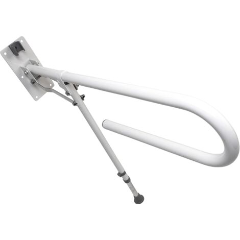 Croydex White Foldaway Hand Rails with Drop Down Leg
