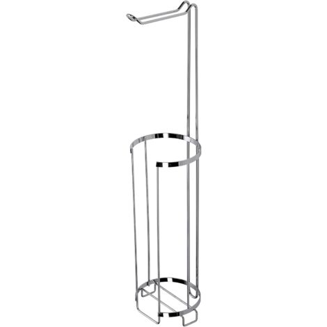 Croydex Toilet Roll Holder in Chrome, Free Standing Bathroom Storage Holder (1/4)