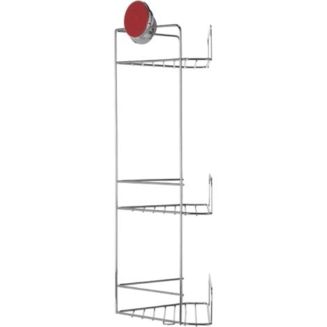 Croydex Stick 'n' Lock Adhesive Two Tier Shower Caddy, Chrome - On