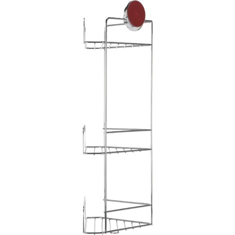 Croydex Stick 'n' Lock Adhesive Two Tier Shower Caddy, Chrome - On