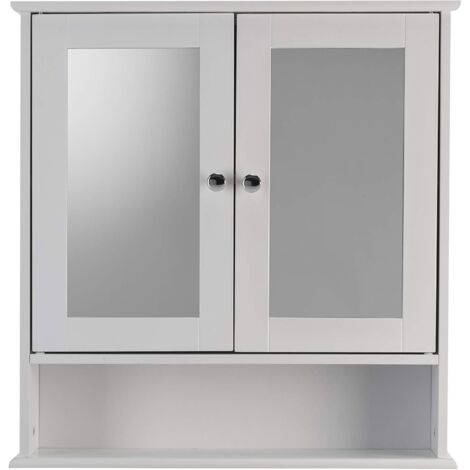 Croydex Wood Bathroom Cabinet with Shelf, Hang 'n' Lock™ , 58 x 56cm - Anderson (1/5)