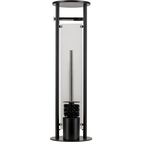 Croydex Toilet Butler, Toilet Roll Holder & Toilet Brush in Matt Black