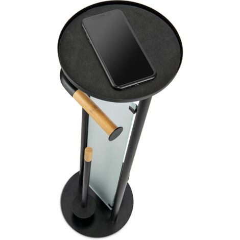Croydex Toilet Butler, Toilet Roll Holder & Toilet Brush in Matt Black