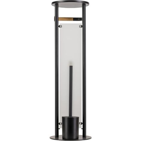 Croydex Toilet Butler, Toilet Roll Holder & Toilet Brush in Matt Black